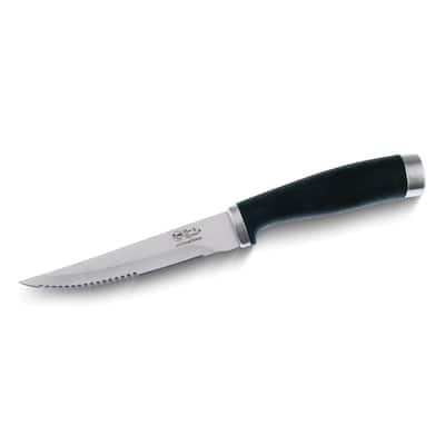 Curata Stainless Steel with Black Rubber Handles 6 Piece Steak Knife Set