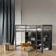 preview thumbnail 11 of 20, Space Saving Design Twin Size Loft Bed with 8 Open Storage Shelves and Built-in Ladder Grey