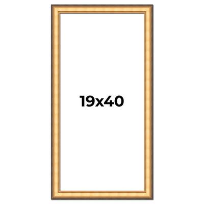 19x40 Frame Gold Plein Aire Solid Wood Picture Frame Width 2 Inches |