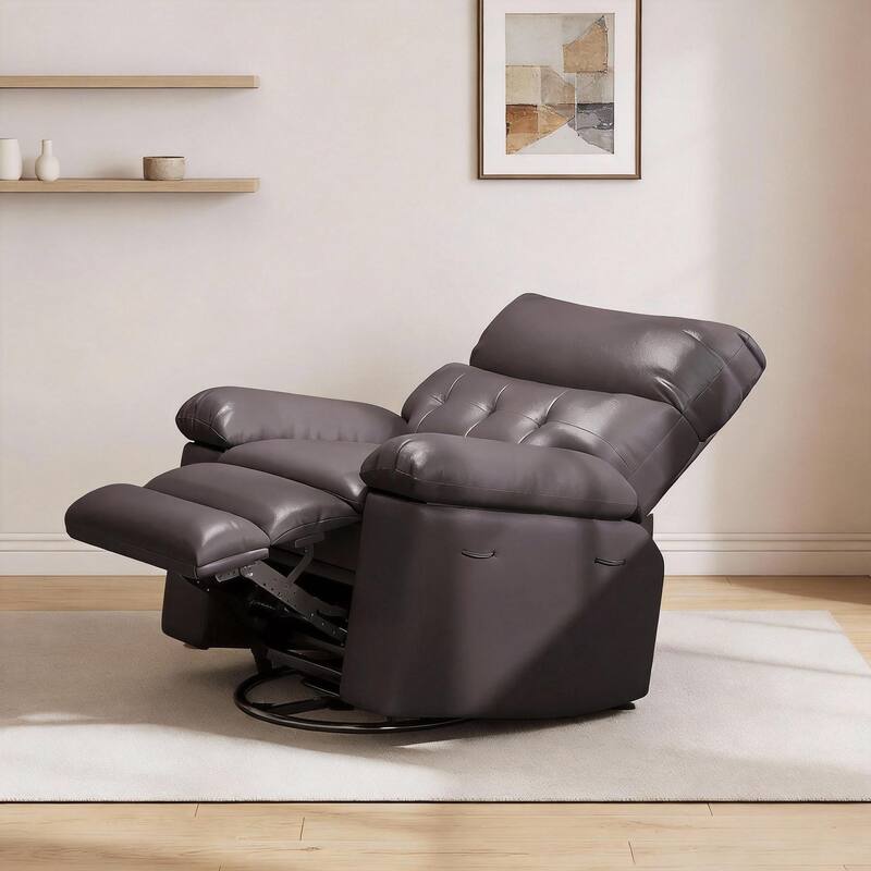 26.77"W Oversized Extra Wide Manual Recliner Chair, with Overstuffed Arms & Back Support - Coffee