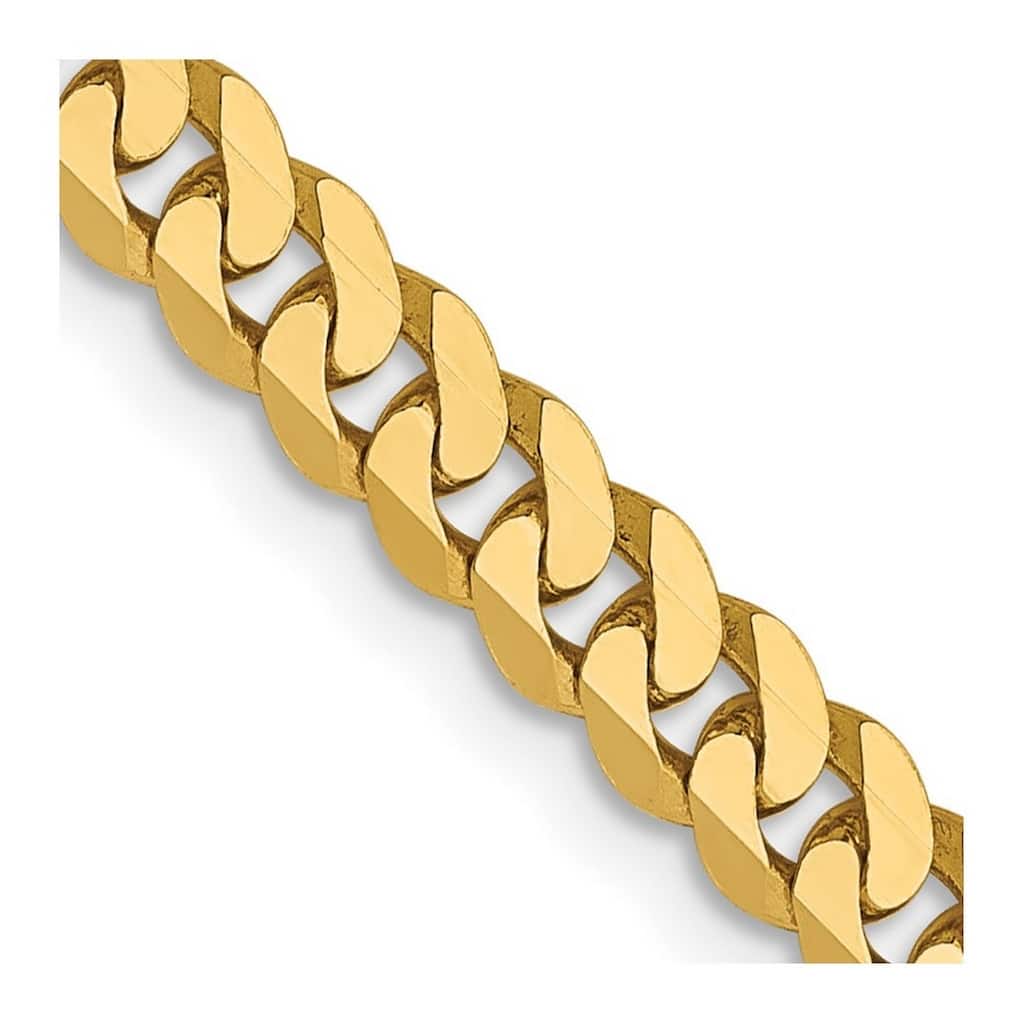 Curata 14k Yellow Gold Solid Polished 3.9mm Beveled Curb Bracelet