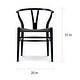 preview thumbnail 12 of 33, Y-back Wood Armchairs with Woven Black Seats (Set of 2)
