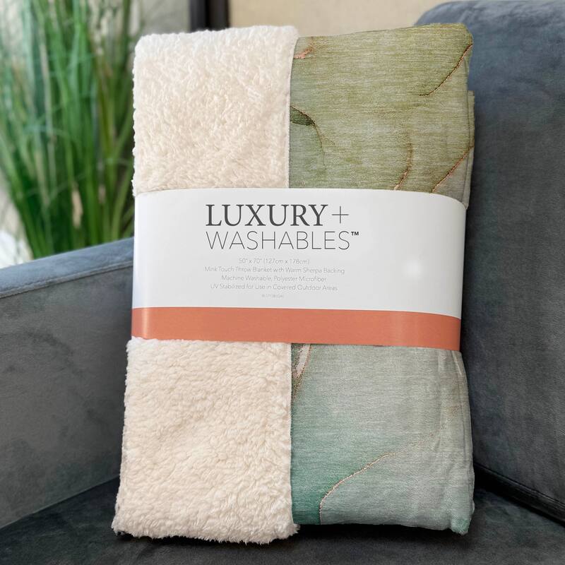 Premium Machine Washable Abstract Modern Sherpa Throw Blanket