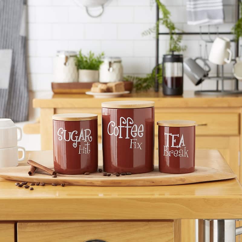 DII Coffee/Sugar/Tea Ceramic Canister (Set of 3)