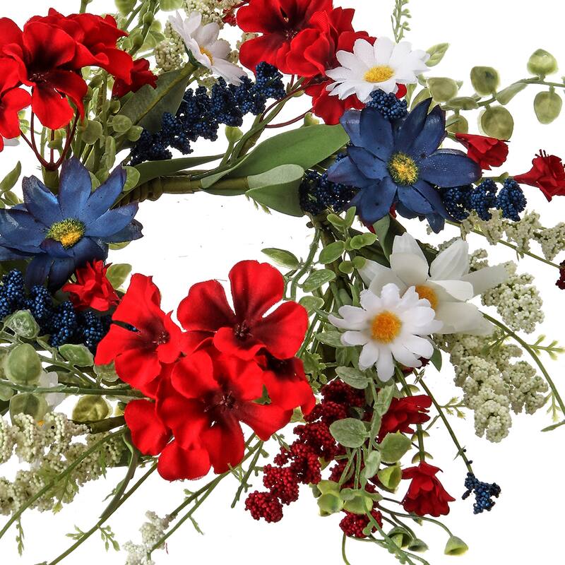 Geranium Daisy Astilbe Candlering 12"