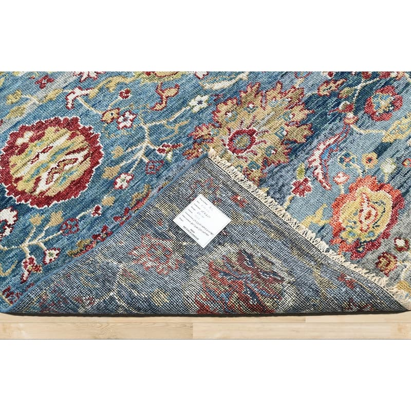 LoomBloom Blue Hand Knotted Traditional Oushak Oriental Area Rug - 8' x 9' 10''