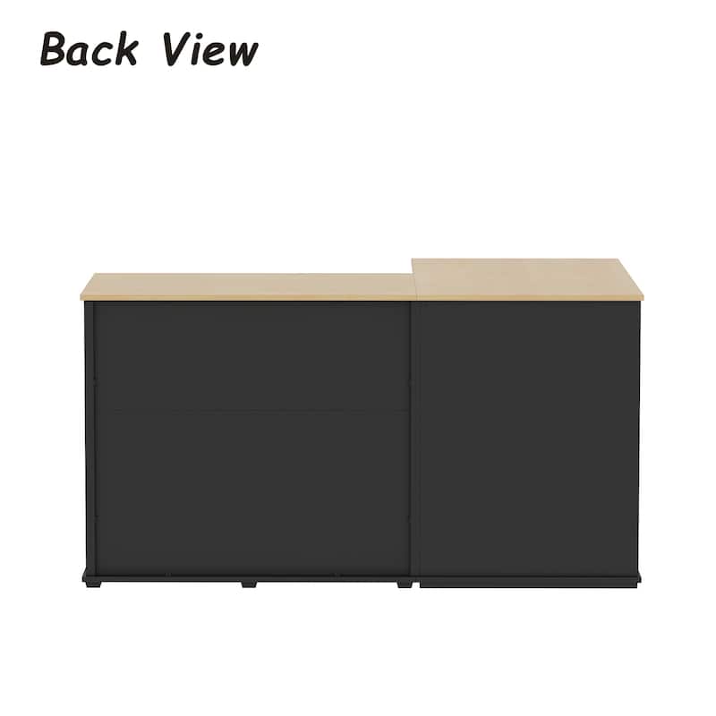 Corner Dog Crate Furniture with Removable Divider, Large Wooden Top Pet Crate End Table for Living Room