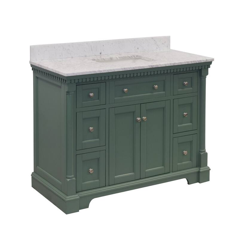 KitchenBathCollection Sydney 48" Bathroom Vanity with Carrara Marble Top