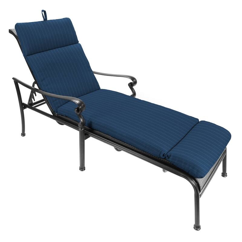 74" x 22" Outdoor Chaise Lounge Cushion with Ties and Loop - 74'' L x 22'' W x 5'' H