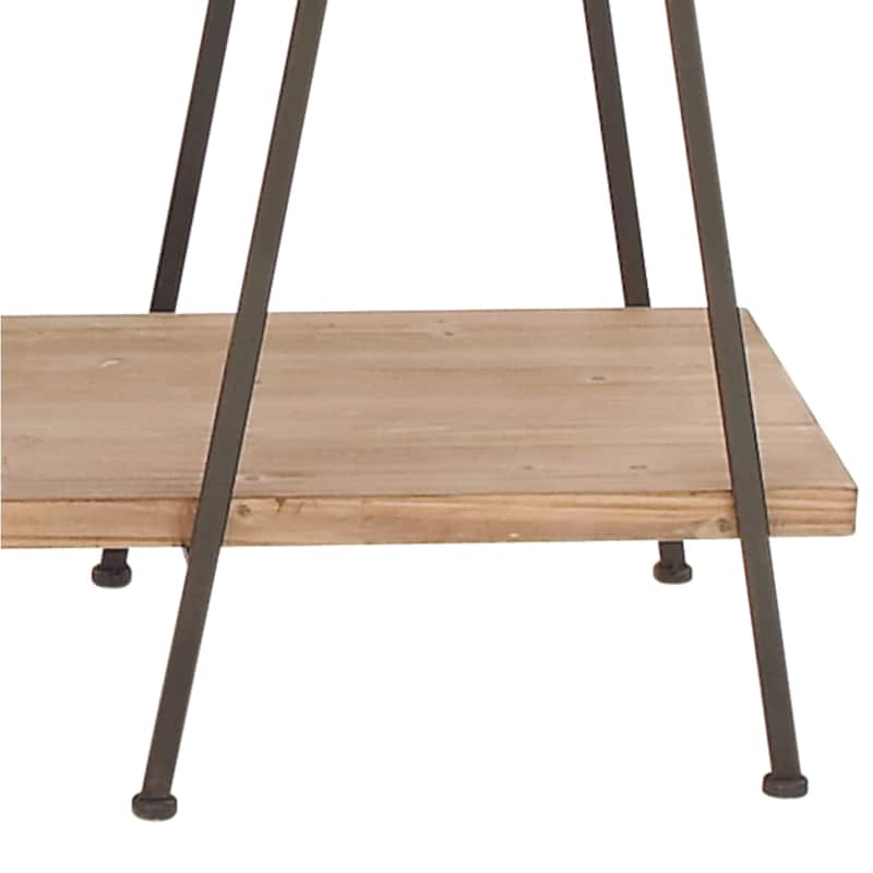 Wood 3 Shelves Shelving Unit - Brown - Roche River Decor - 18"W x 59"L x 51"H