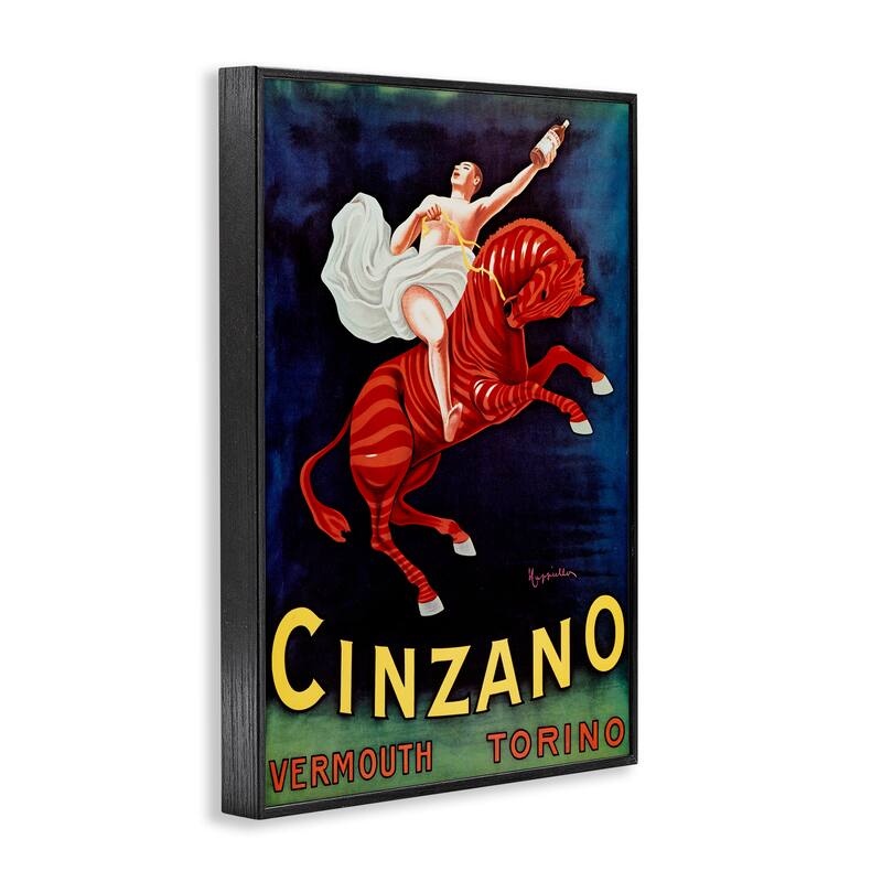 Stupell Cinzano Wine Advertisement Framed Giclee Art Design By Marcus Jules