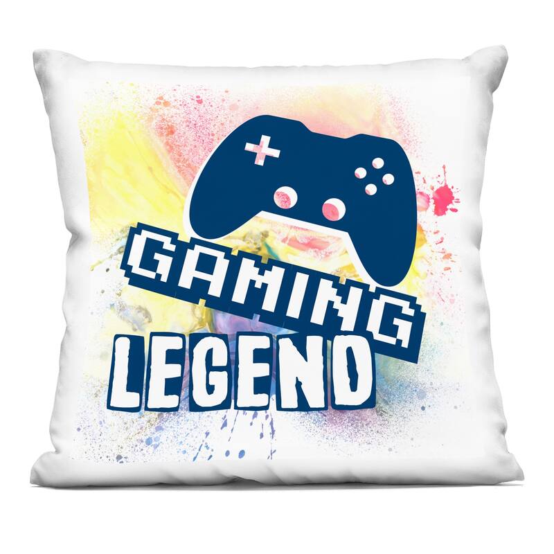 Stupell Retro Gaming Legend Decorative Printed Throw Pillow Design by Marcus Prime - Accent - Polyester - Blue - Single