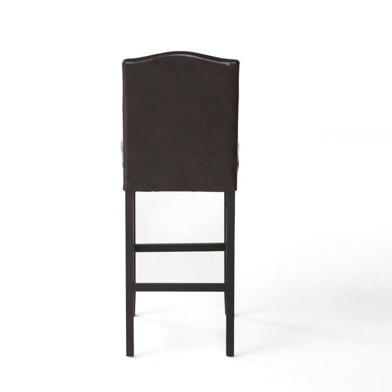 Faux Leather Barstools Set of 2 Counter Height Bar Stools for Kitchen Island