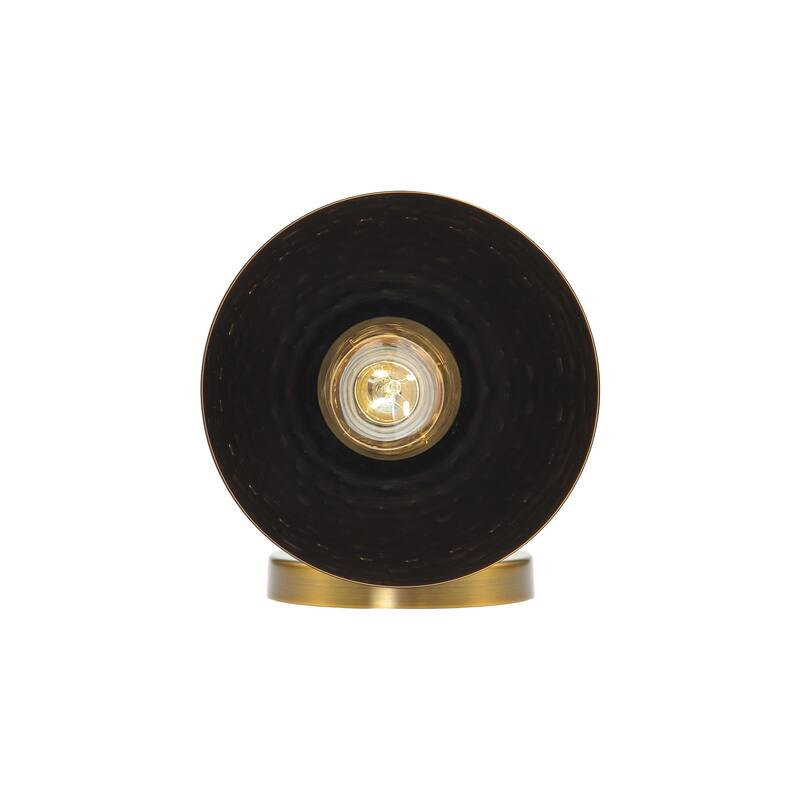 Golden Lighting Shepard 1-light Wall Sconce in Modern Brass and Matte Black shade