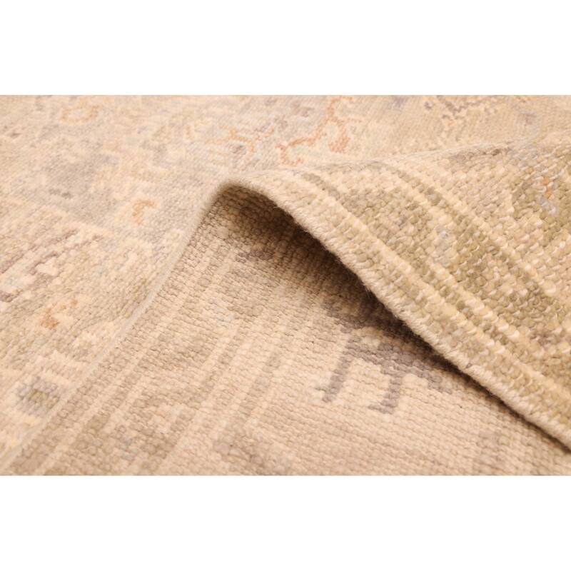 ECARPETGALLERY Hand-knotted Kavya Oushak Light Khaki Wool Rug - 7'10 x 9'10