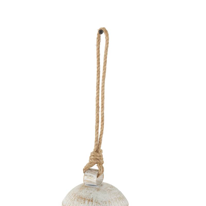 Metal Tibetan Inspired Indoor Outdoor Decorative Cow Bells with Jute Hanging Rope (Set of 3) - Set of 3 - 10",8",6"H