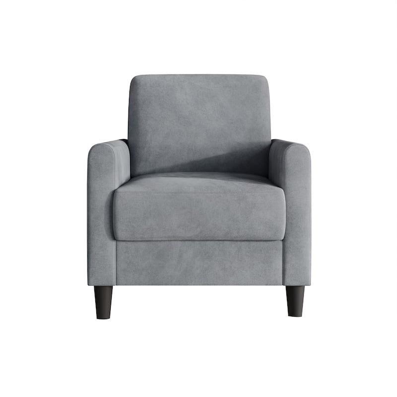 Clayfell Goliad Velvet Armchair with Pocket Spring, Soft Cushions, Clean Lines Design