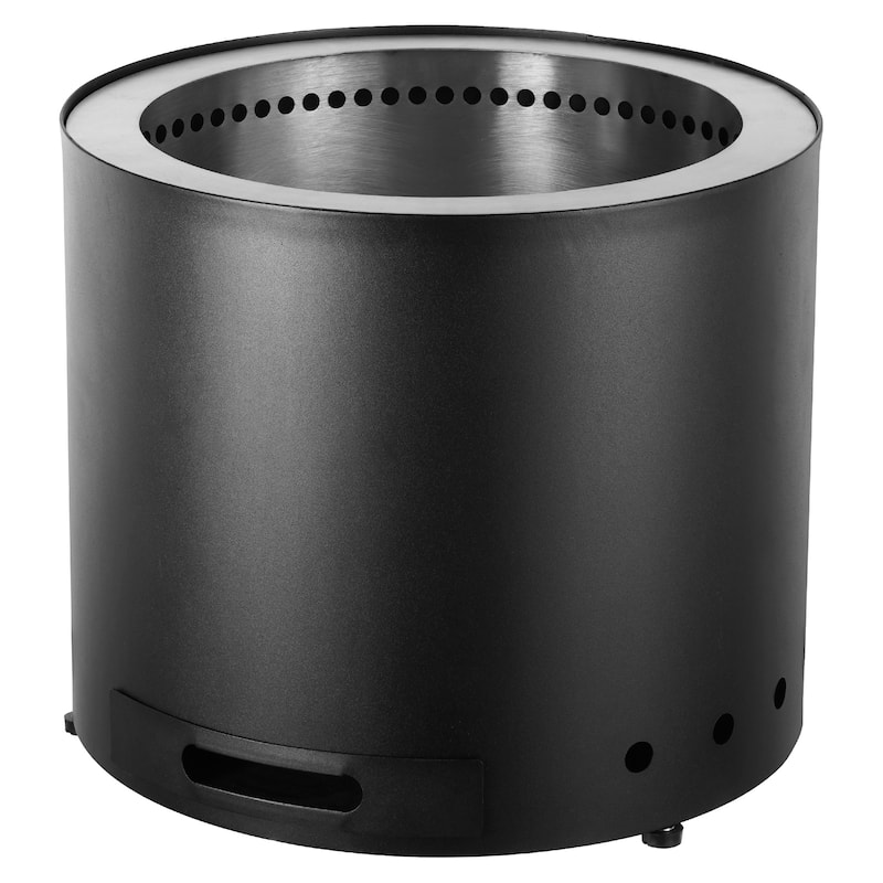 Smokeless Fire Pit Stove Bonfire, Wood Burning Fireplaces with Removable Ash Pan, SUS430 Stainless Steel - H: 15.4 in x Dia: 19.3 in