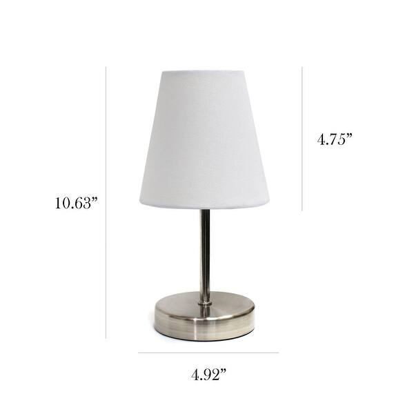 Simple Designs Mini Basic Table Lamp with White Fabric Shade Set of 2 ...