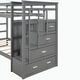 preview thumbnail 32 of 51, Hardwood Twin Over Twin Bunk Bed with Trundle and Staircase