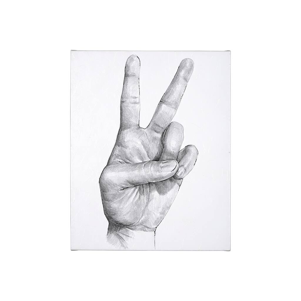 Hand Signs II (28 x 35) Canvas Art Print