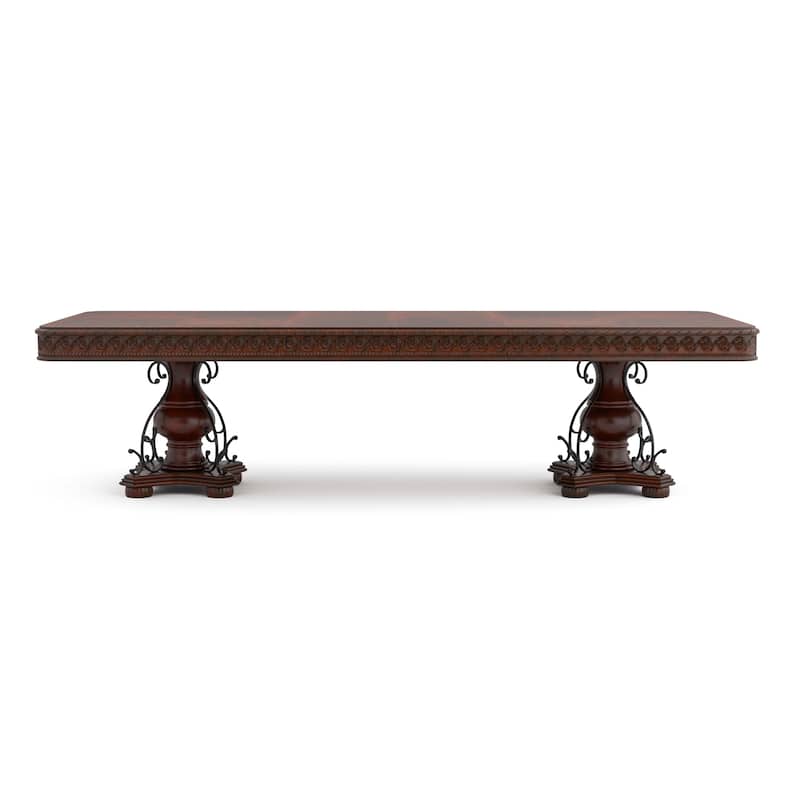 Furniture of America Baburam Traditional Cherry 120-inch Dining Table