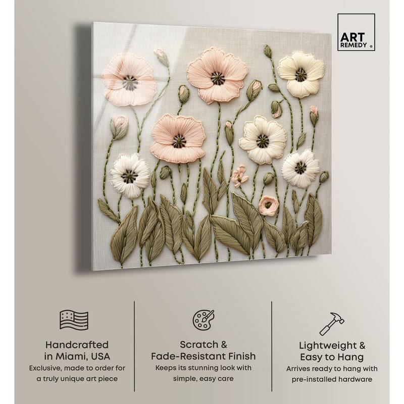 Stitched Serenity I Acrylic by Art Remedy, Ready to Hang