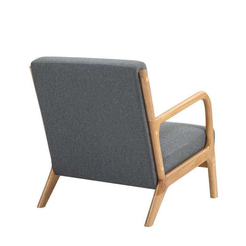 Mid-Century Modern Upholstered Accent Chair with Wood Frame