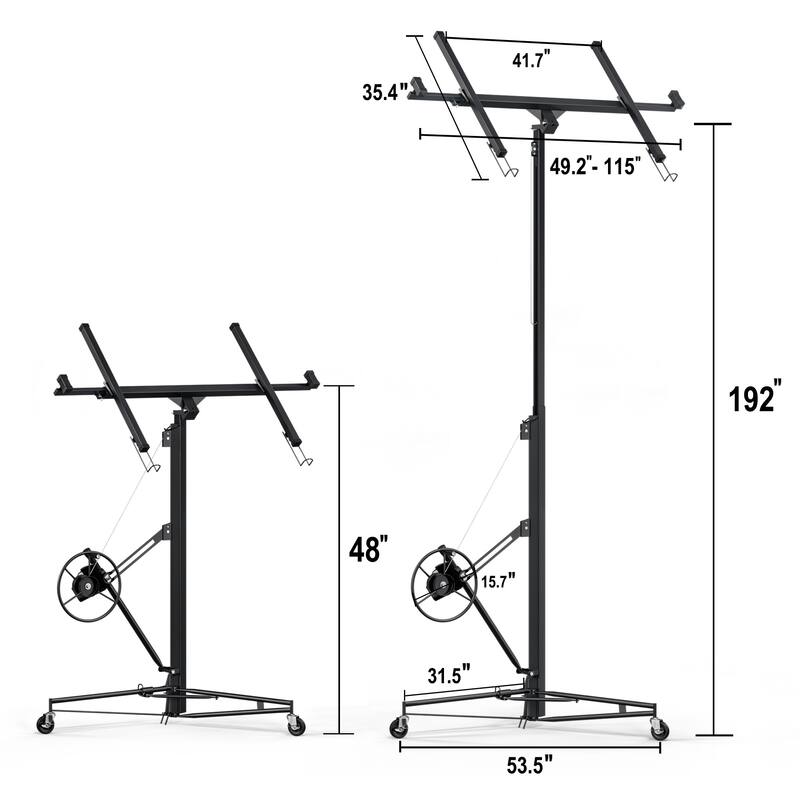 16FT Lift Drywall Panel Hoist Jack for Ceiling,Portable Lifter