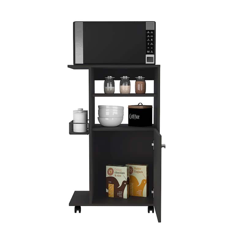 Kitchen Cart Kryot, Single Door Cabinet, Four Casters