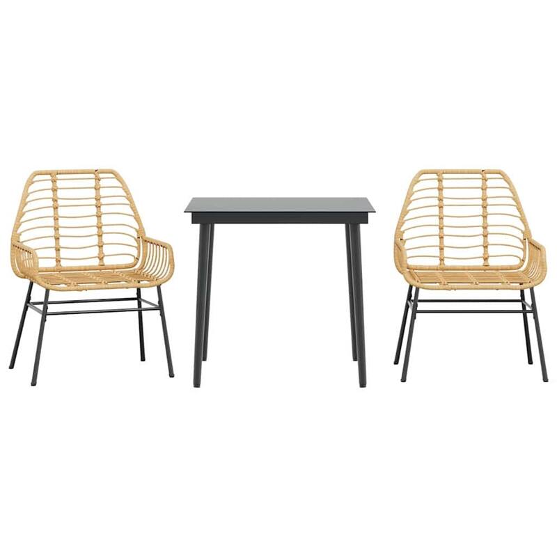 vidaXL Garden Dining Set Brown and Black - 31.5 x 31.5 x 29.1