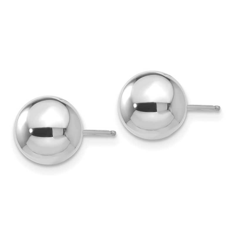Curata 14k White Gold Polished 8mm Ball Post Earrings