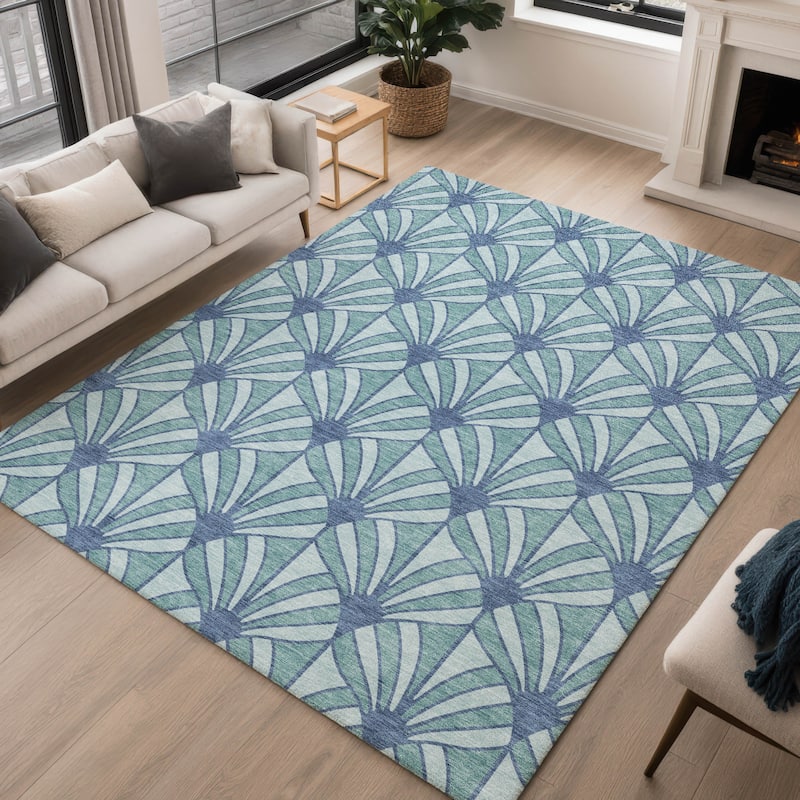 Machine Washable Indoor/ Outdoor Casual Kim Chantille Rug