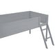 preview thumbnail 10 of 26, Low Loft Bed with Integrated Desk and LED Lights, Wood Gaming Loft Bed Frame with Angled Ladder, for Kids Girls Boys