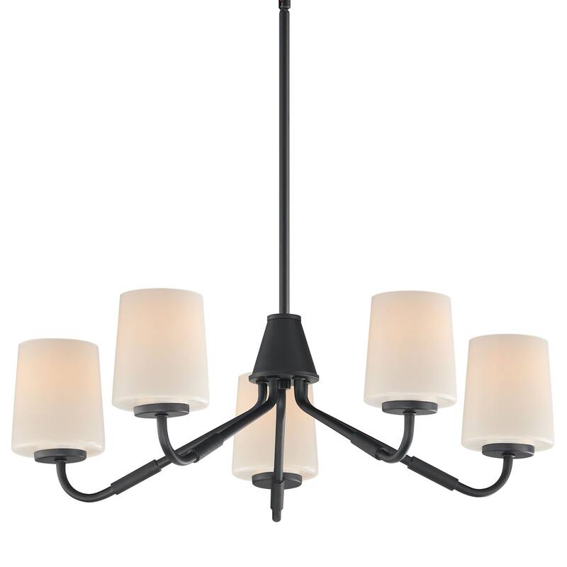 Maxim 12696WT Durham 5 Light 26" Wide Chandelier - Black