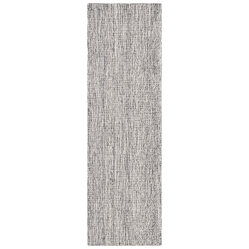 SAFAVIEH Handmade Abstract Frouwa Modern Wool Rug - 2'3" x 8' Runner - Black/Grey