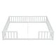 preview thumbnail 12 of 17, Double Twin Size Floor Bed with Fence and Guardrails