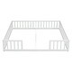 preview thumbnail 9 of 45, Twin Size Kids Bed Frame, Double Twin Floor Bed with Fence Guardrails