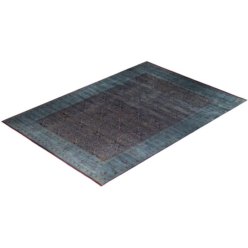 Overdyed One-of-a-Kind Hand-Knotted Area Rug - Gray - 12' 2" x 17' 4"