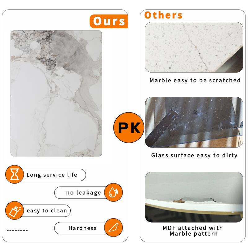 Modern Glossy Artifical Marble Console Table