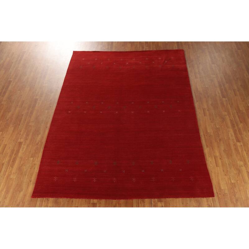 Hand Knotted Oriental 100% Wool Carpet Tribal Tribal Red Gabbeh Area Rug - 11' 3'' X 8' 5''