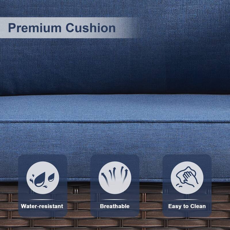 Gymojoy Wicker Swivel Glider Chair with 4 inch Olefin Cushions