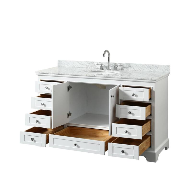 Wyndham Collection Deborah 60" Free Standing Single Vanity Set with
