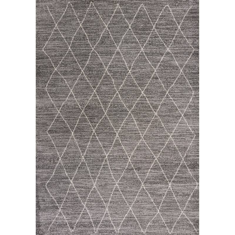 Domani Scene Blue Geometric Bohemian Vibe Area Rug - 5'3"X 7'7" - Grey
