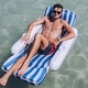 preview thumbnail 7 of 6, Swimline SunChaser Padded Floating Luxury Pool Lounge Sling Chair, Blue/White - 17.2