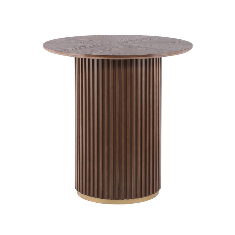 Christopher Knight Home - Barrington Modern 36.61"H Round Counter Height Dining Table with Fluted Cylindrical Iron Base