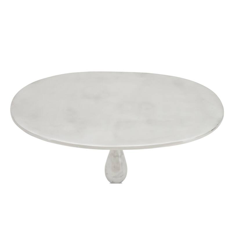 Aluminum Metal Small Accent Table with Scroll Legs - Gold or Silver - Roche River Decor