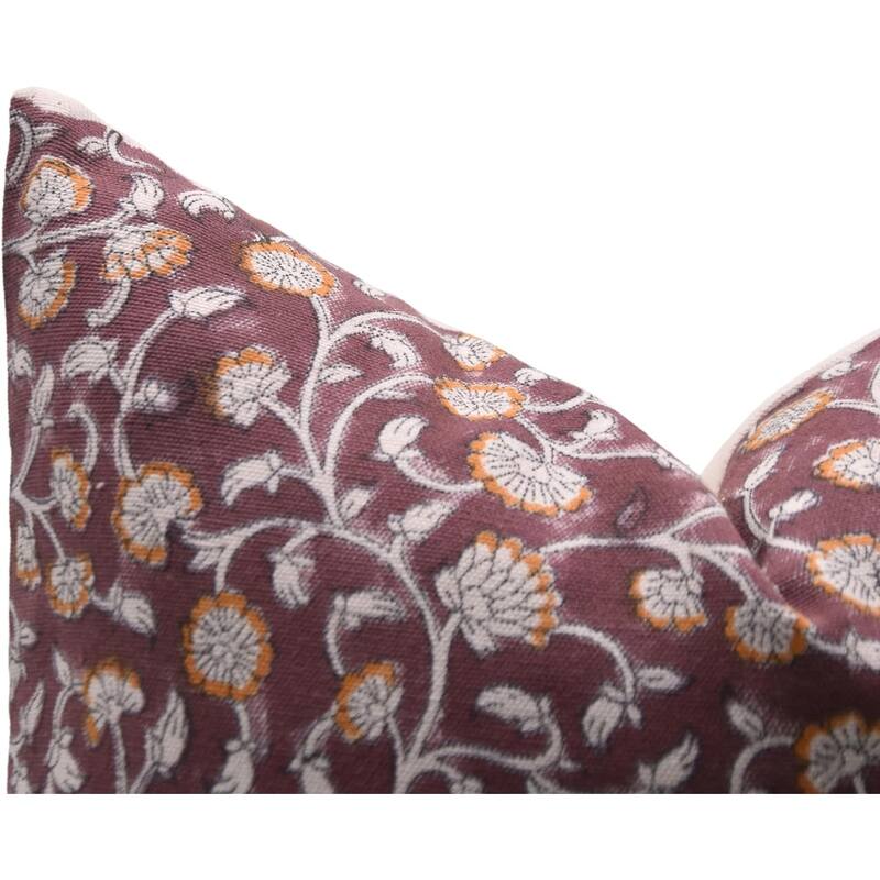 Fabdivine Cotton White Farmhouse Block print pillow Cover