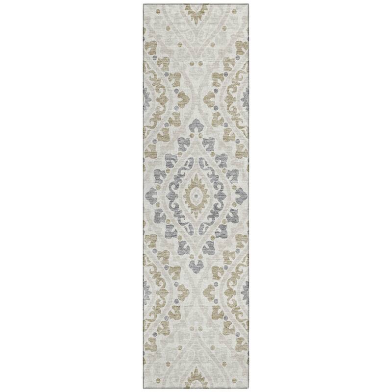 Machine Washable Indoor/ Outdoor Chantille Ttransitional Medallion Rug