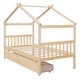 preview thumbnail 36 of 46, Roomfitters Twin Size Wooden House Bed with Storage, Functional and Stylish Sleeping Solution with Built-In Compartments